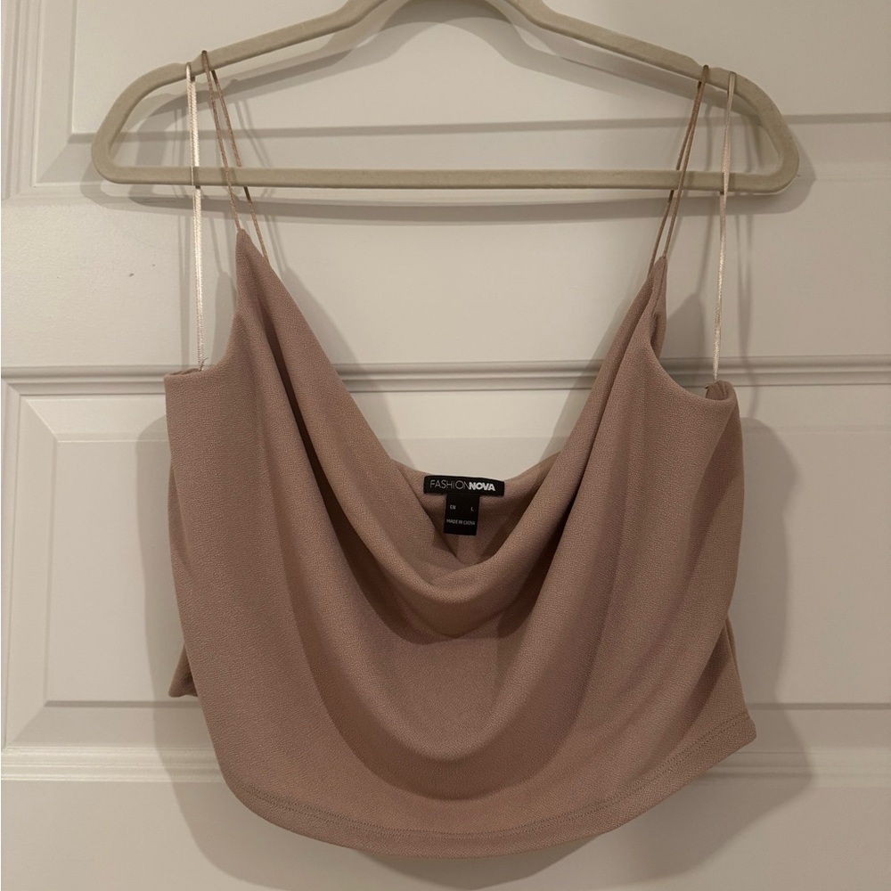 Fashion Nova Tan Cowl Neck Camisole